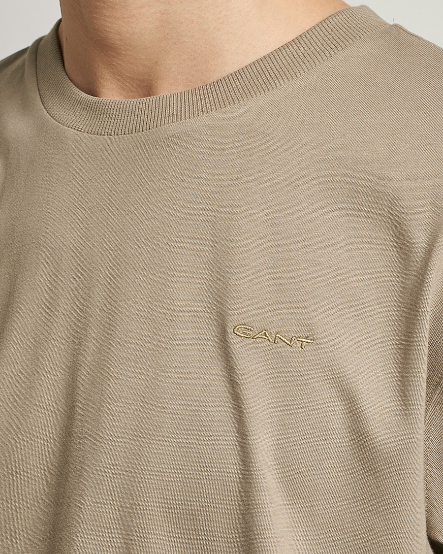 Heren | T-shirts | GANT | Icon Crew Neck T-Shirt Taupe Beige