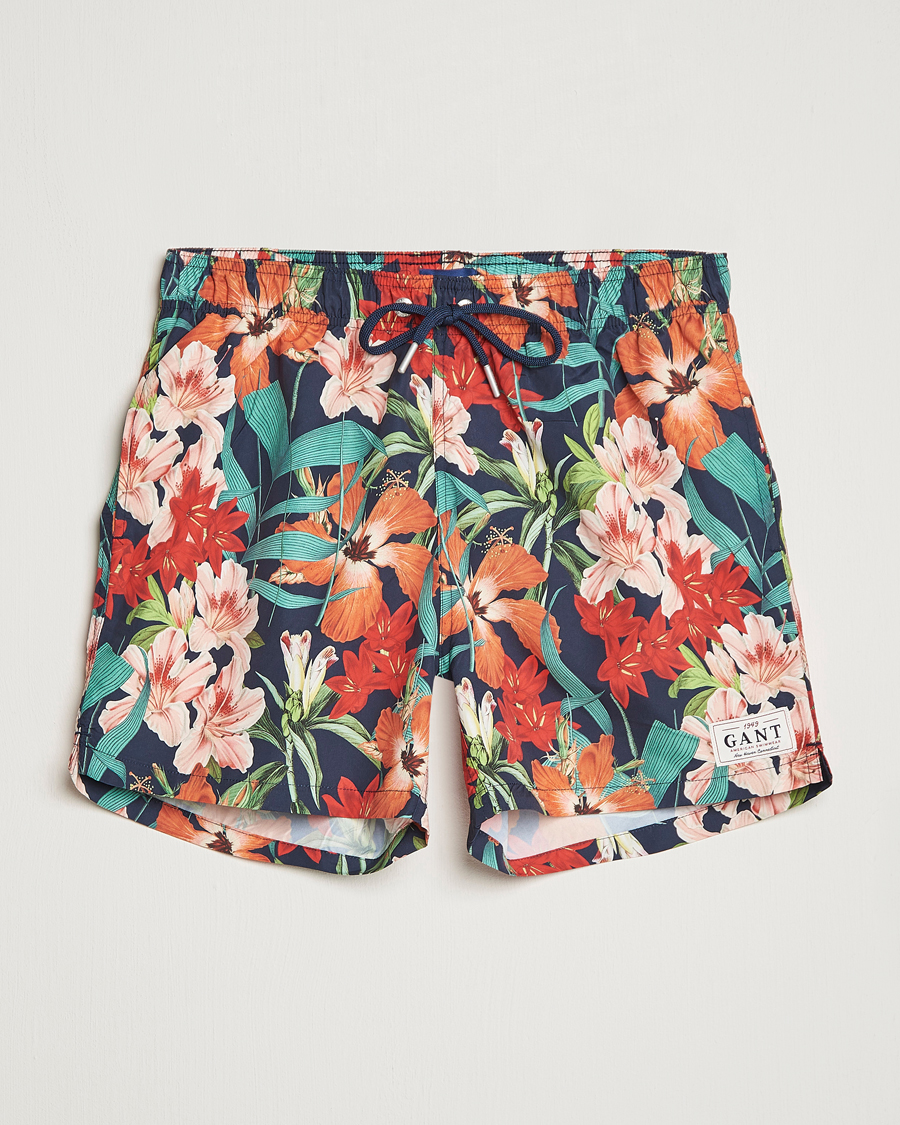 Heren | Zwembroek | GANT | Printed Flower Swimshorts Marine Multi