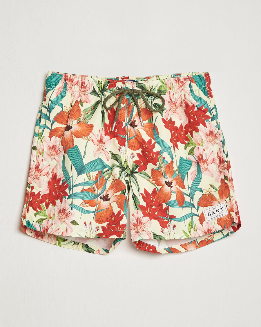 Heren | Zwembroek | GANT | Printed Flower Swimshorts Yellow Multi