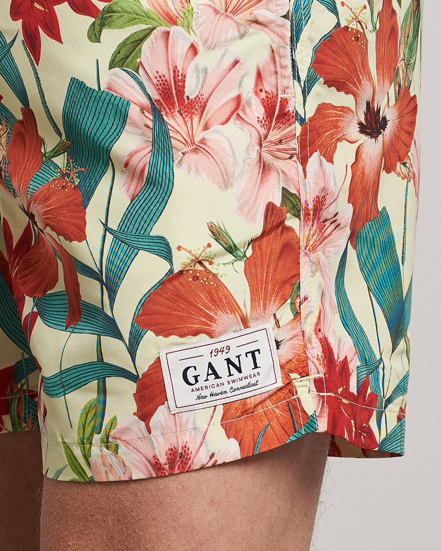 Heren | Zwembroek | GANT | Printed Flower Swimshorts Yellow Multi