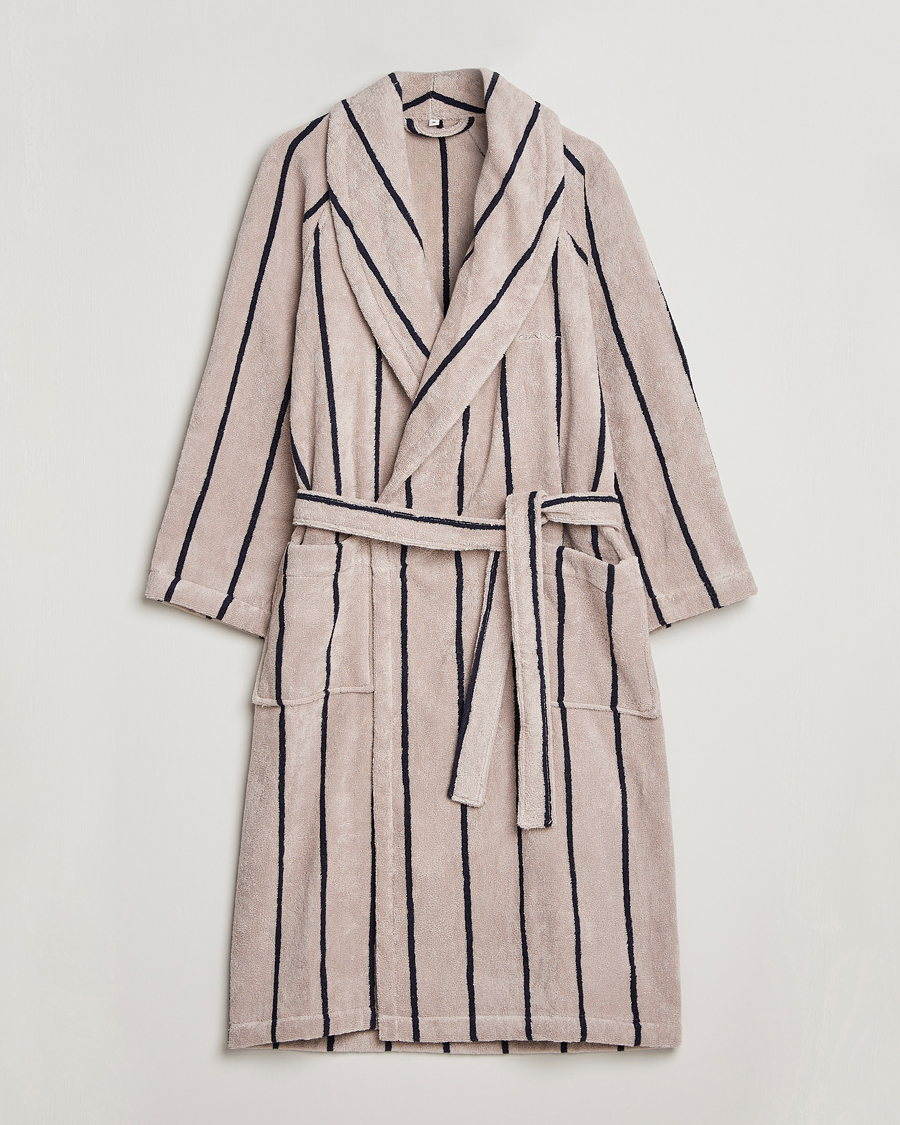 Heren | Pyjama's en gewaden | GANT | Striped Robe Putty