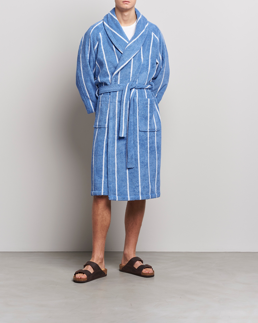 Heren | Pyjama's en gewaden | GANT | Striped Robe Blue Bell