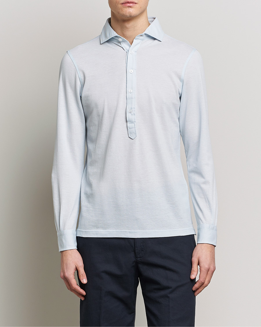 Heren | Casual overhemden | Gran Sasso | Popover Shirt Light Blue