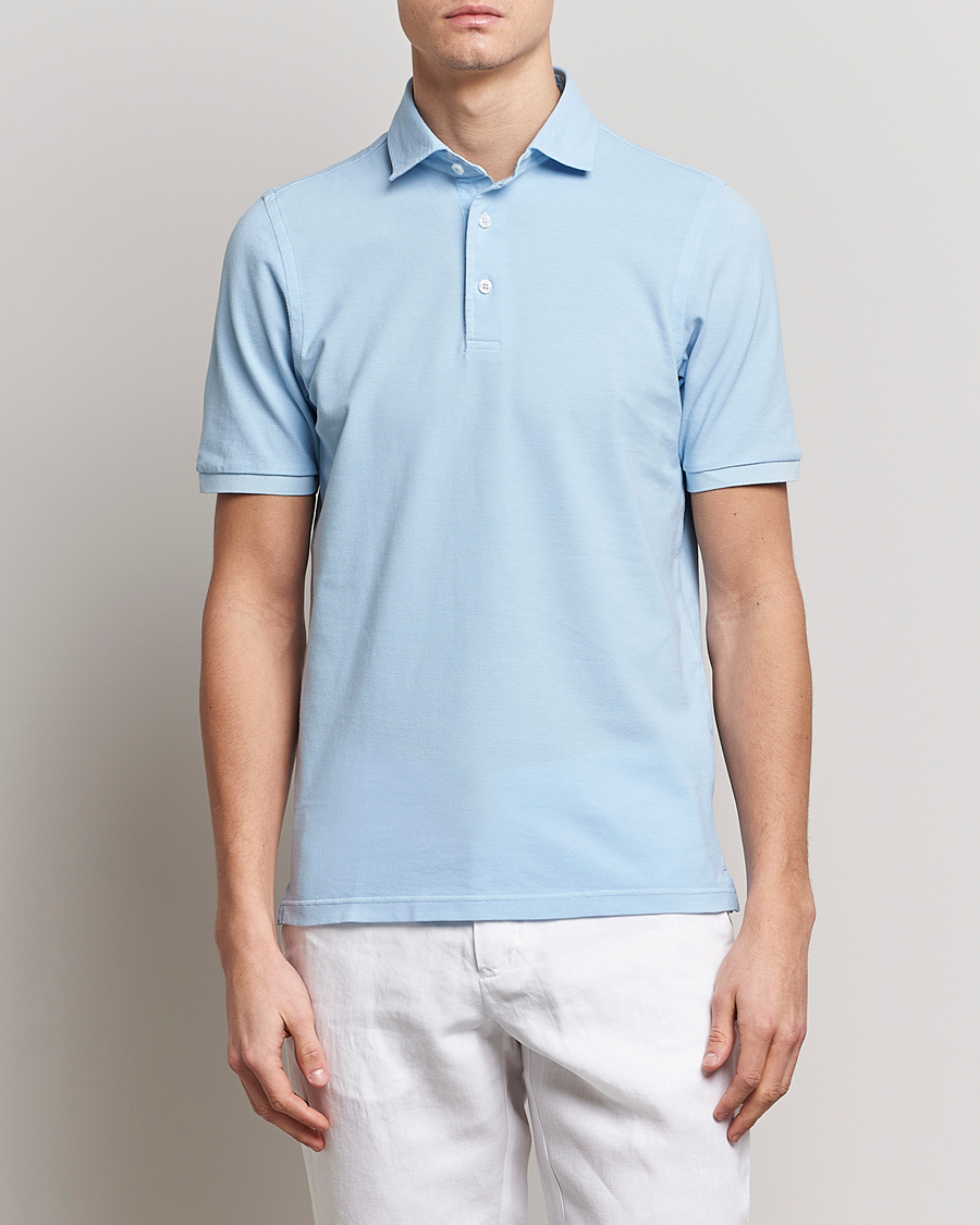 Heren | Poloshirts met korte mouwen | Gran Sasso | Washed Polo Light Blue
