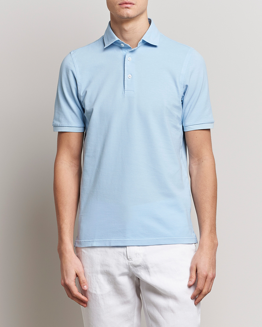 Heren | Gran Sasso | Gran Sasso | Washed Polo Light Blue