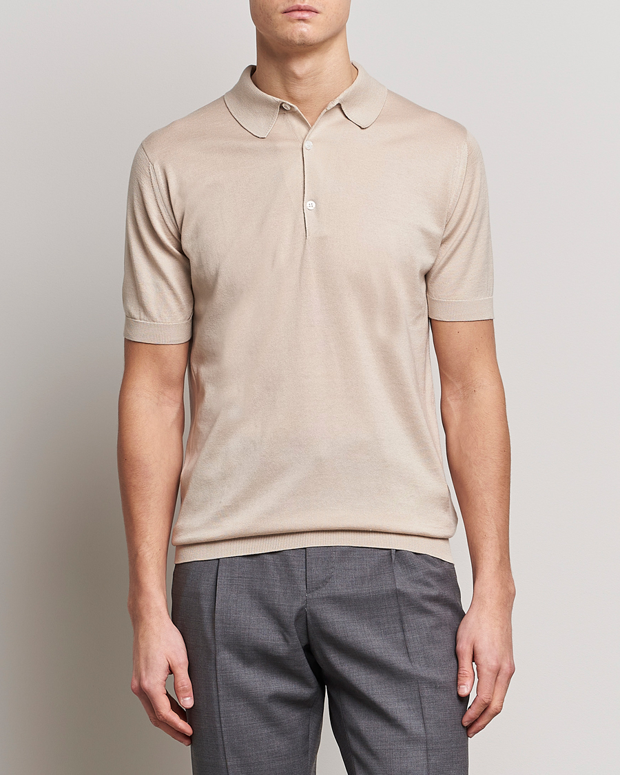 Heren | John Smedley | John Smedley | Adrian Slim Fit Sea Island Polo Almond