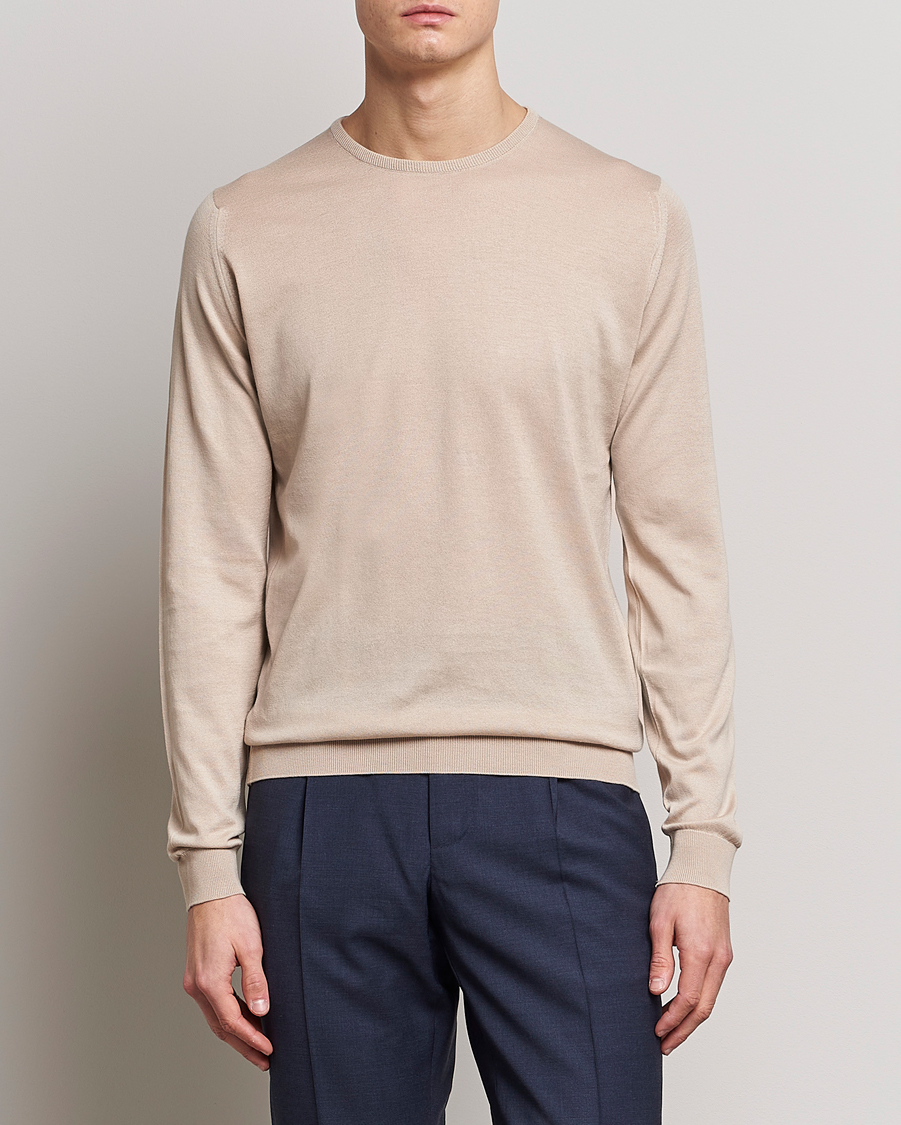 Heren | Ronde hals truien | John Smedley | Hatfield Sea Island Crew Neck Almond