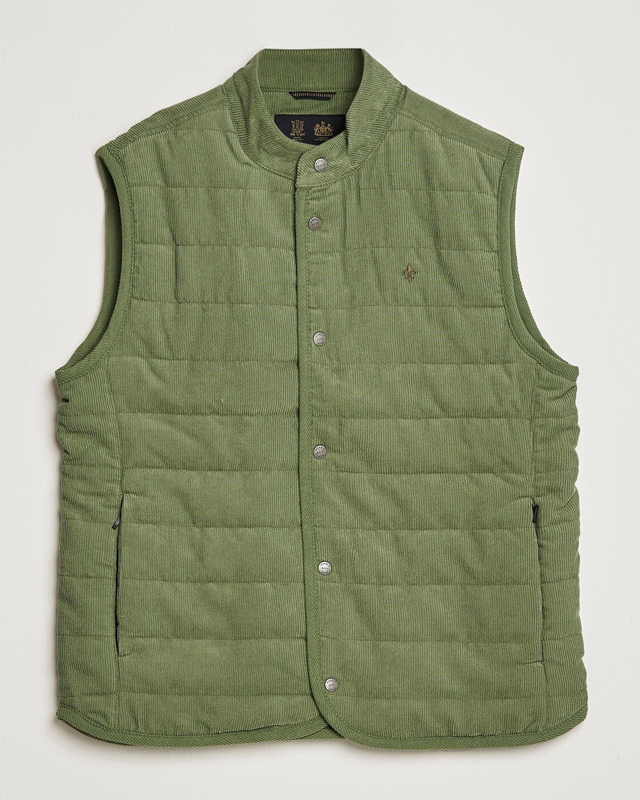Heren | Gilets | Morris | Woburn Baby Cord Vest Sage Green