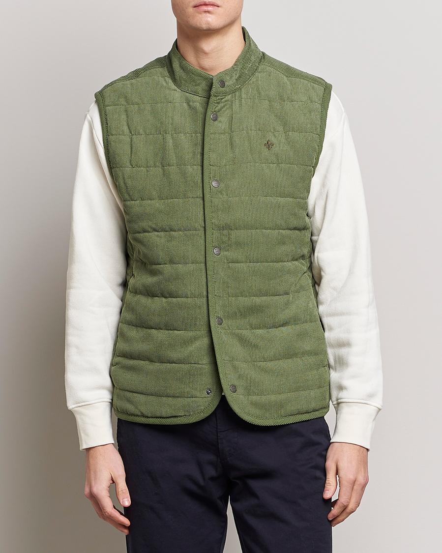 Heren | Gilets | Morris | Woburn Baby Cord Vest Sage Green