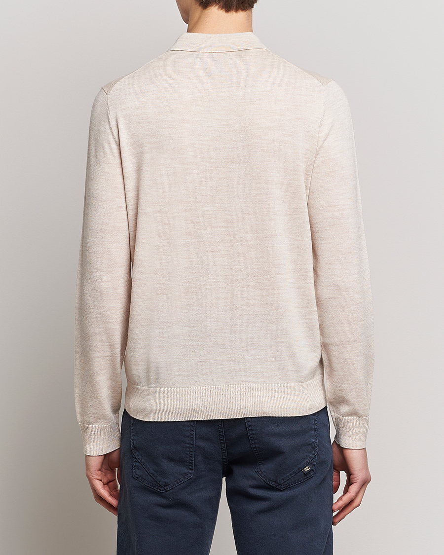 Heren | Truien | Morris | Merino Knitted Polo Beige