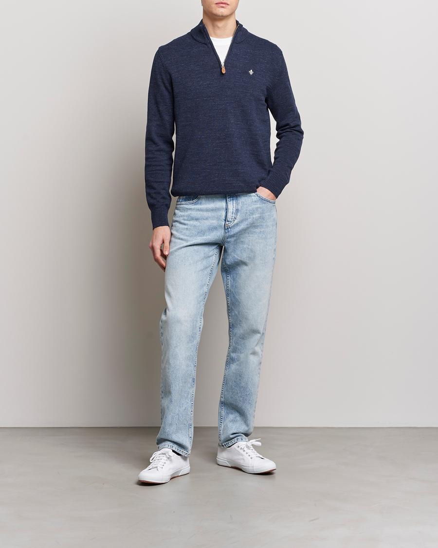Heren | Truien | Morris | Randall Cotton Half Zip Navy