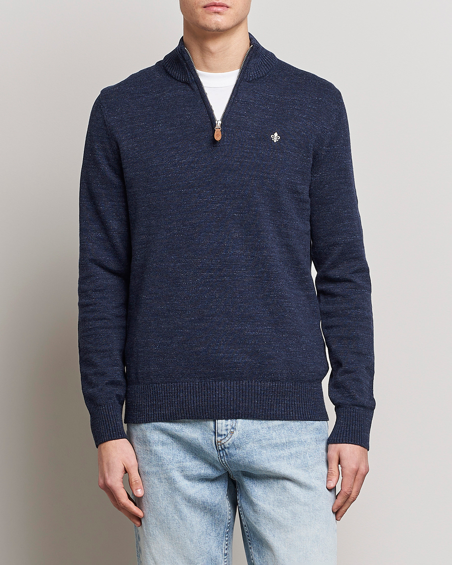 Heren | Truien | Morris | Randall Cotton Half Zip Navy