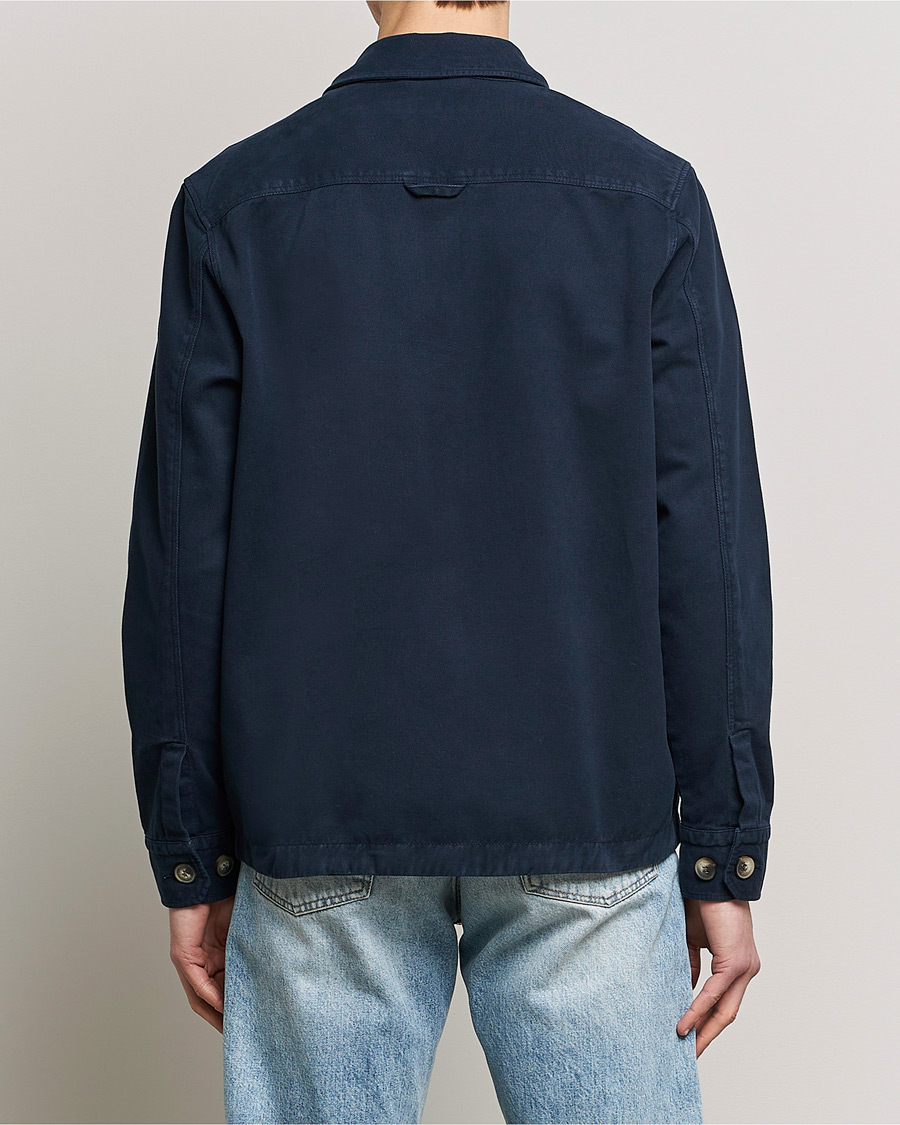 Heren | Overhemden | Morris | Brayden Zip Overshirt Old Blue