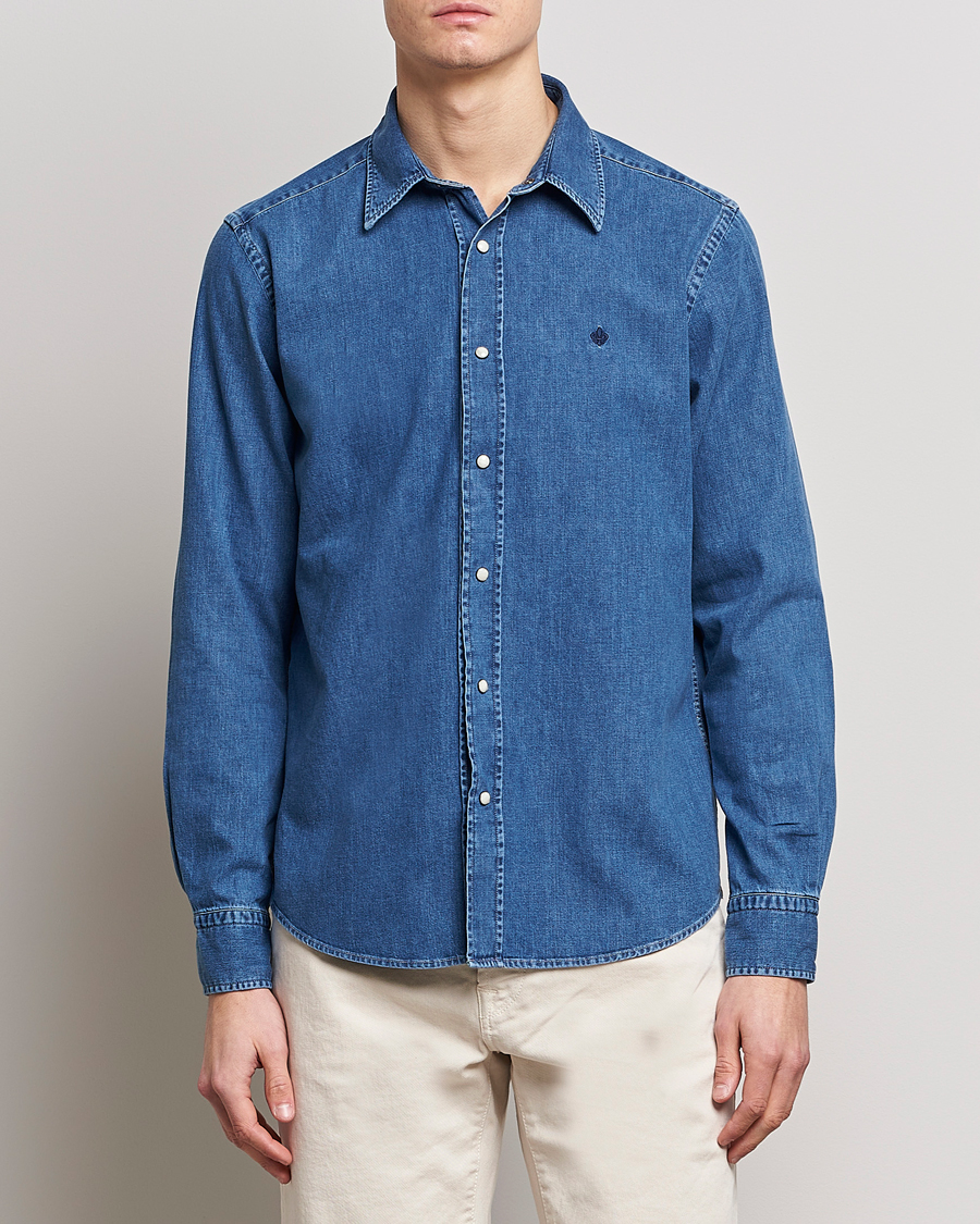 Heren | Casual | Morris | William Denim Shirt Medium Blue