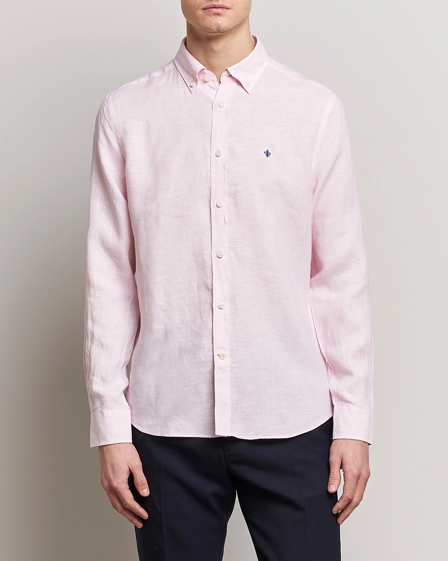 Heren | Preppy Authentic | Morris | Douglas Linen Button Down Shirt Pink
