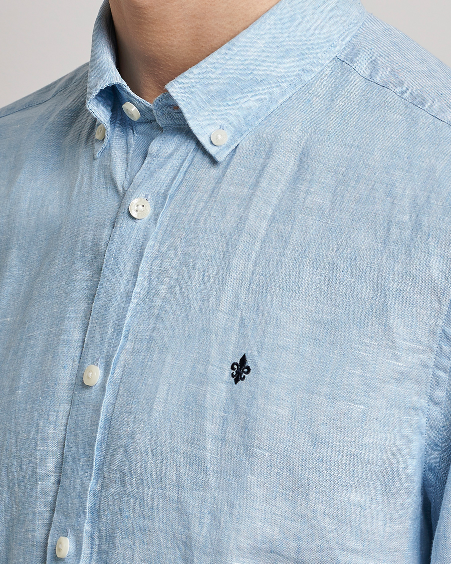 Heren | Overhemden | Morris | Douglas Linen Button Down Shirt Light Blue