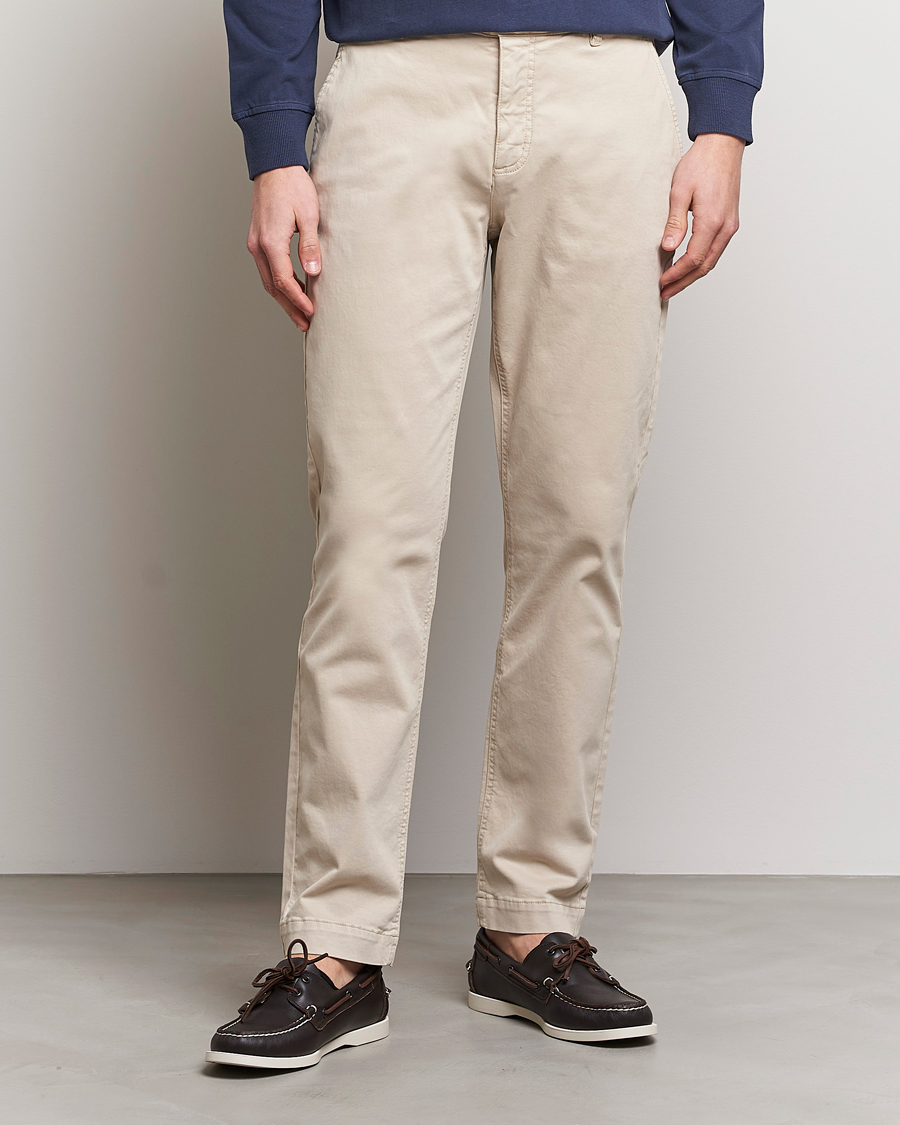 Heren | Broeken | Morris | Jeffrey Brushed Chinos Khaki