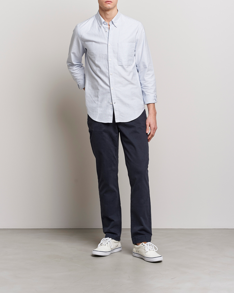 Heren | Broeken | Morris | Jeffrey Brushed Chinos Blue