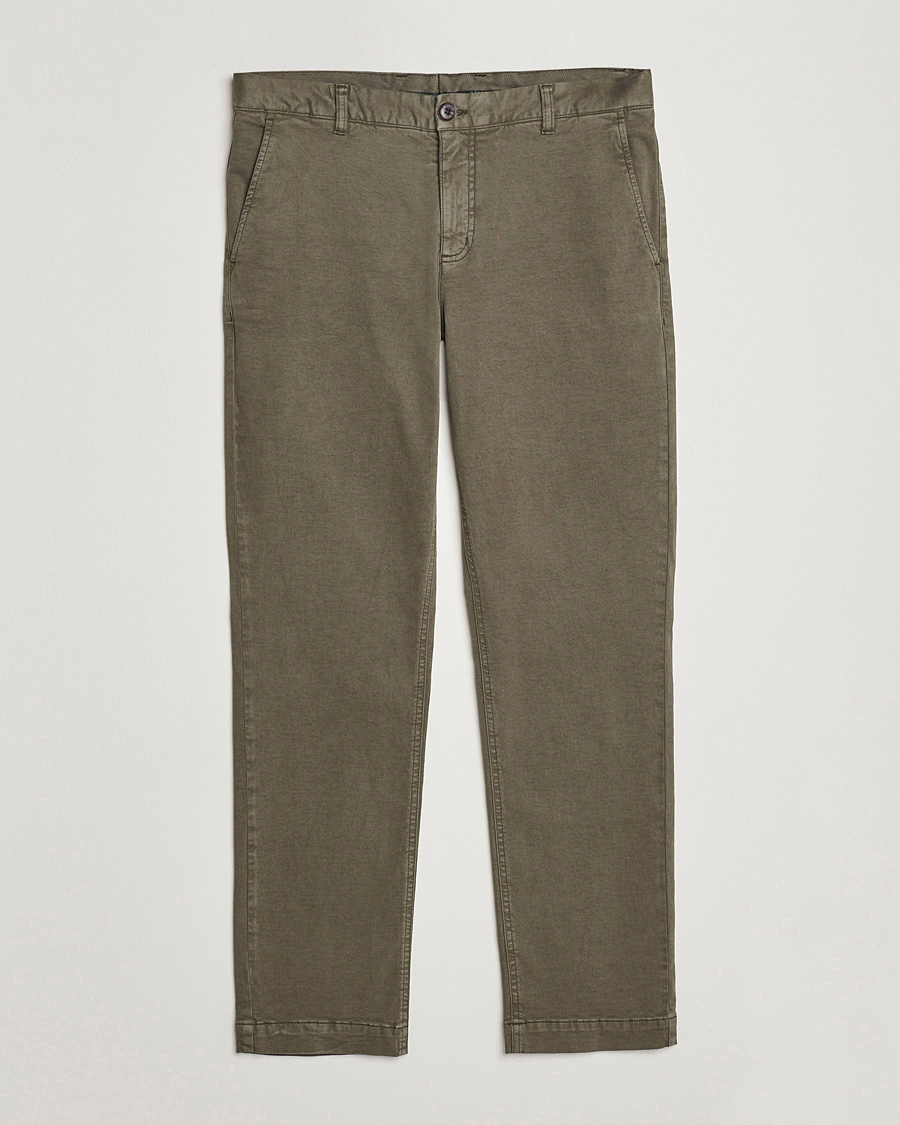 Heren | Broeken | Morris | Jeffrey Brushed Chinos Olive