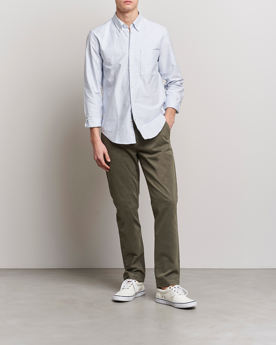 Heren | Broeken | Morris | Jeffrey Brushed Chinos Olive