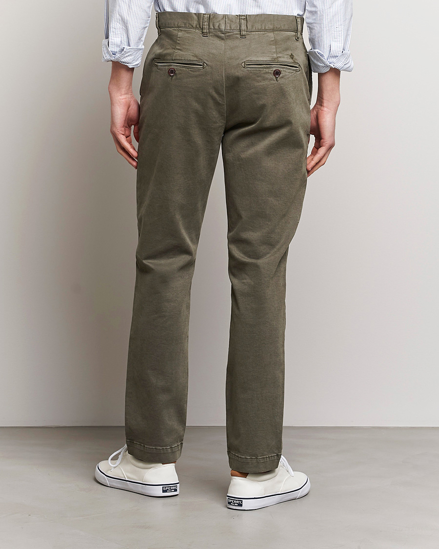 Heren | Broeken | Morris | Jeffrey Brushed Chinos Olive