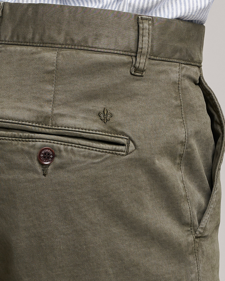 Heren | Broeken | Morris | Jeffrey Brushed Chinos Olive