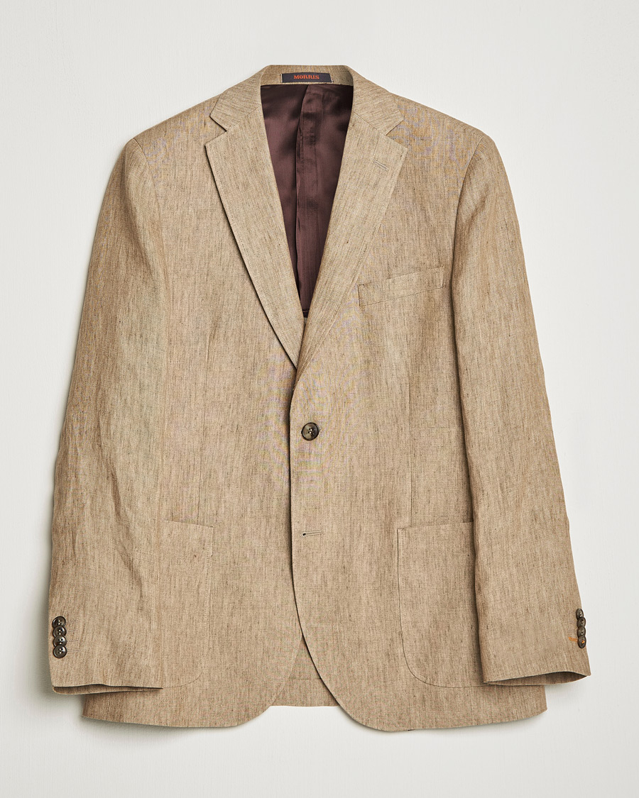 Heren | Blazers | Morris | Archie Linen Suit Blazer Khaki