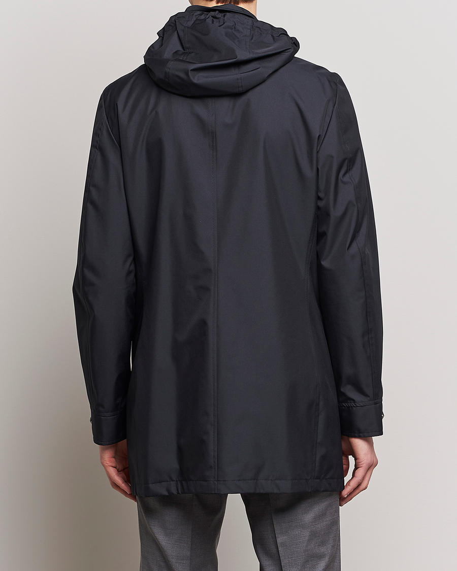 Heren | Jassen | MooRER | Waterproof Hooded Coat Dark Blue