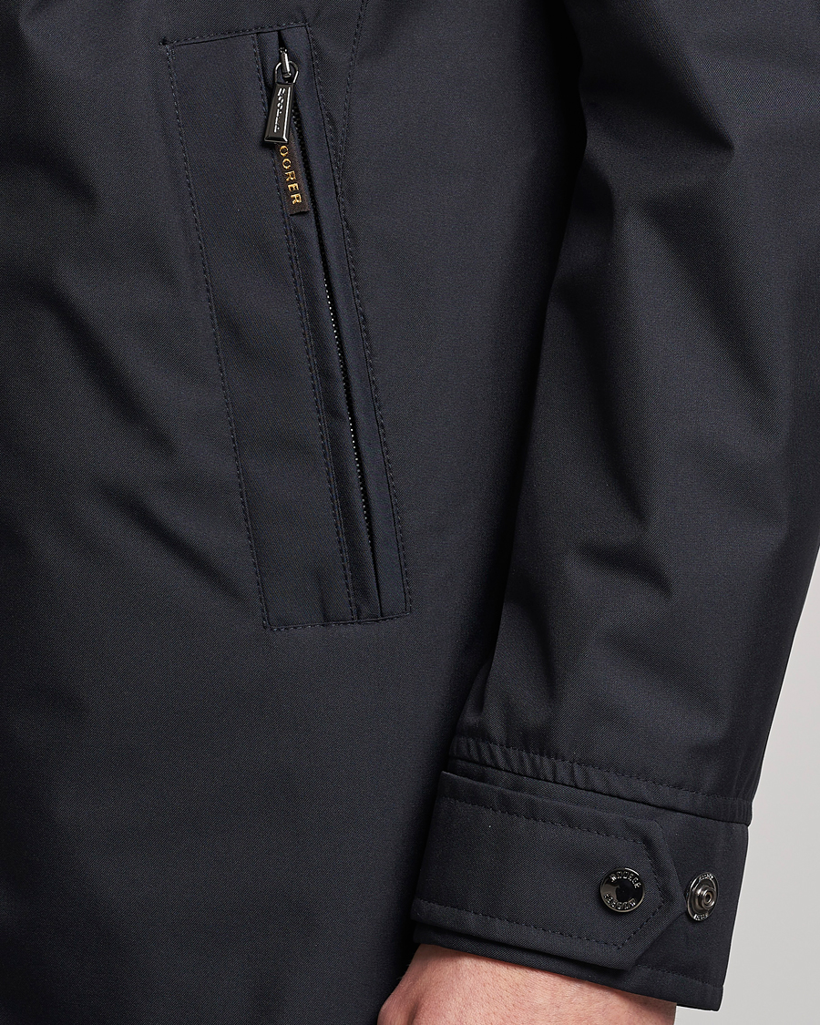 Heren | Jassen | MooRER | Waterproof Hooded Coat Dark Blue