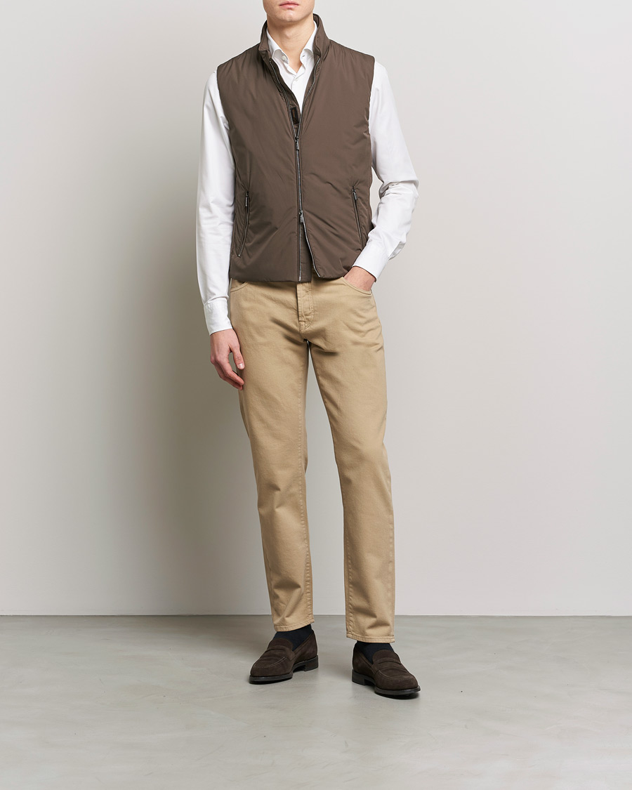 Heren | Gilets | MooRER | Senio Padded Vest Brown