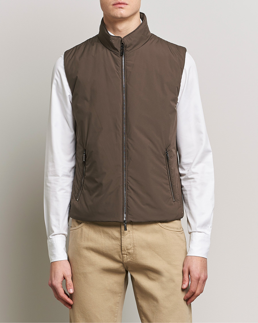 Heren | Gilets | MooRER | Senio Padded Vest Brown