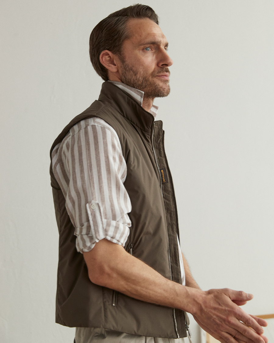Heren | Gilets | MooRER | Senio Padded Vest Brown