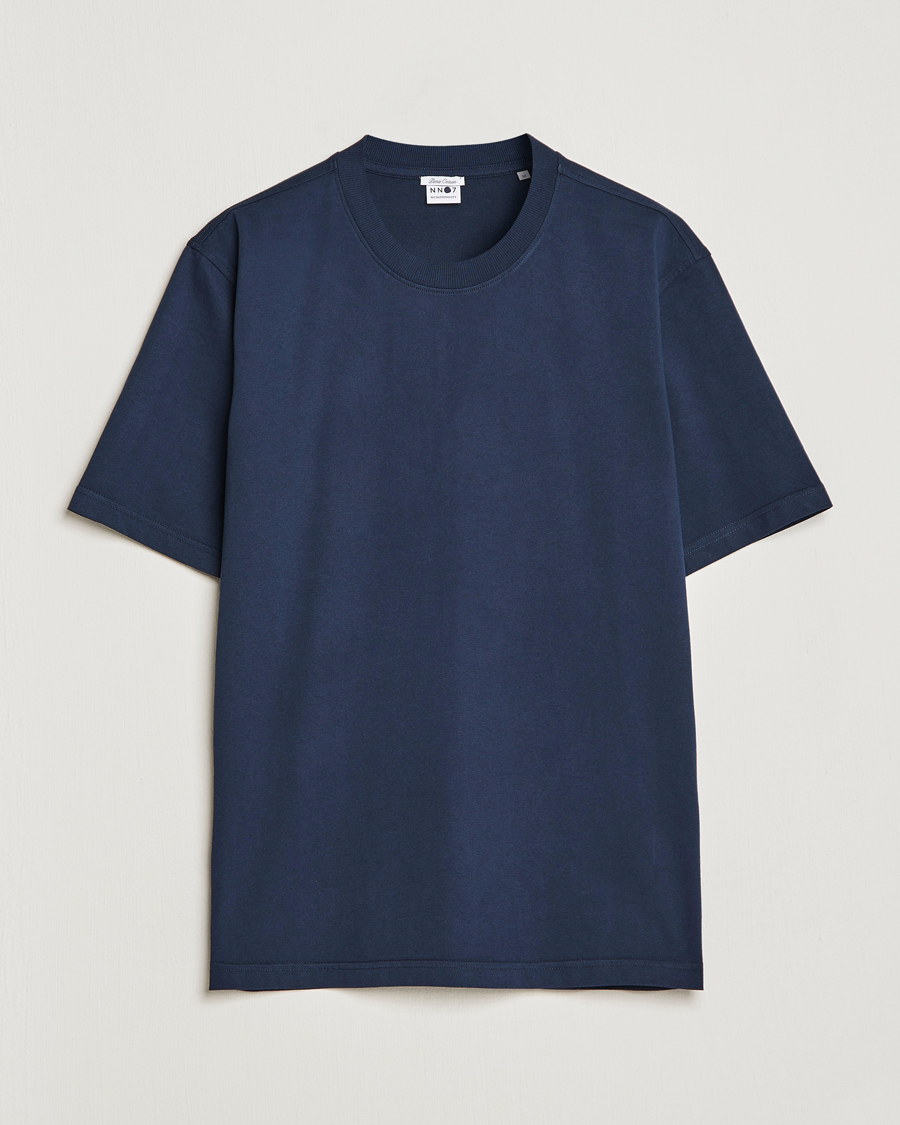 Heren | T-shirts | NN07 | Adam Pima Crew Neck T-Shirt Navy Blue