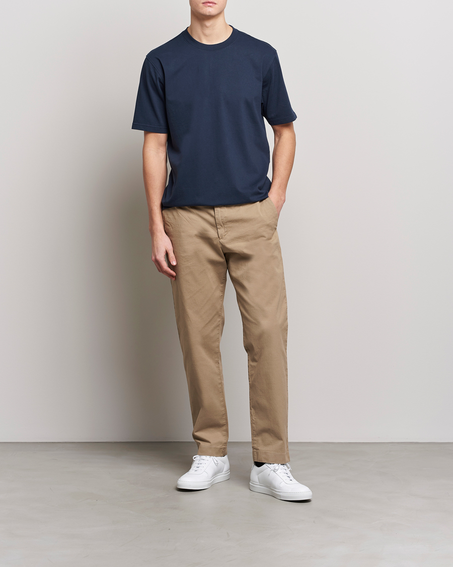 Heren | T-shirts | NN07 | Adam Pima Crew Neck T-Shirt Navy Blue