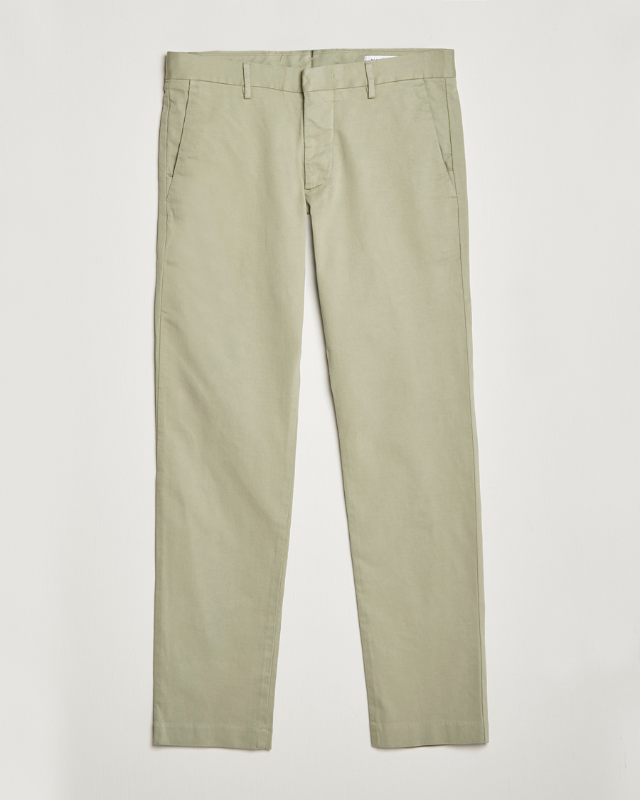 Heren | Broeken | NN07 | Theo Regular Fit Stretch Chinos Oil Green