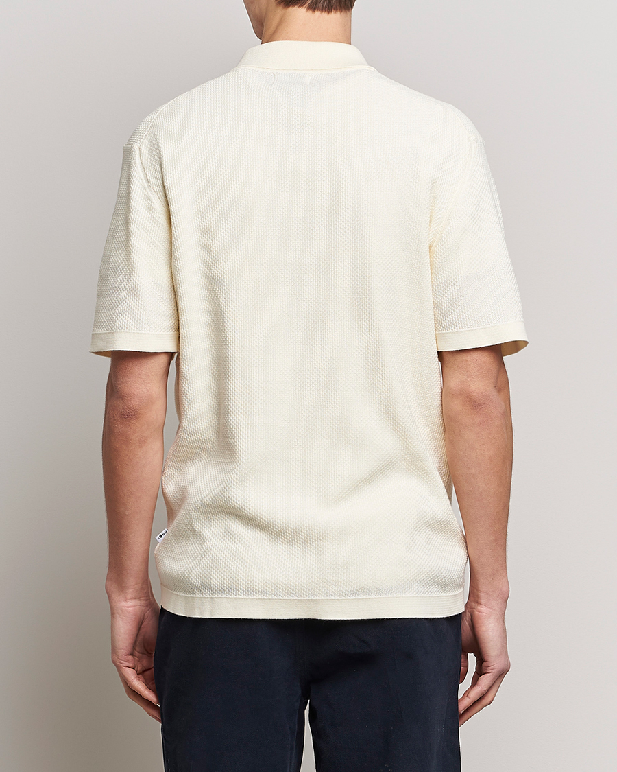 Heren | Polo's | NN07 | Hansie Structured Zip Polo Ecru