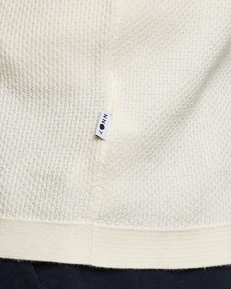 Heren | Polo's | NN07 | Hansie Structured Zip Polo Ecru