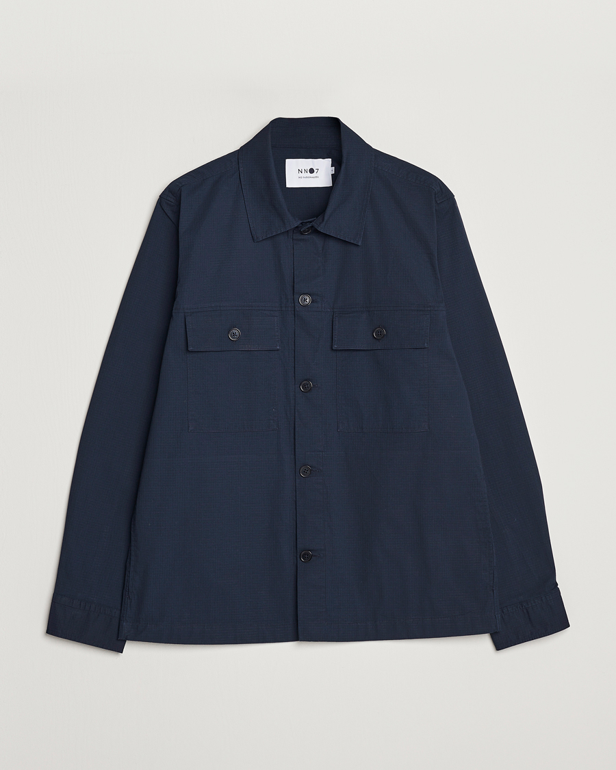 Heren | Overhemden | NN07 | Wilas Ripstop Overshirt Navy Blue