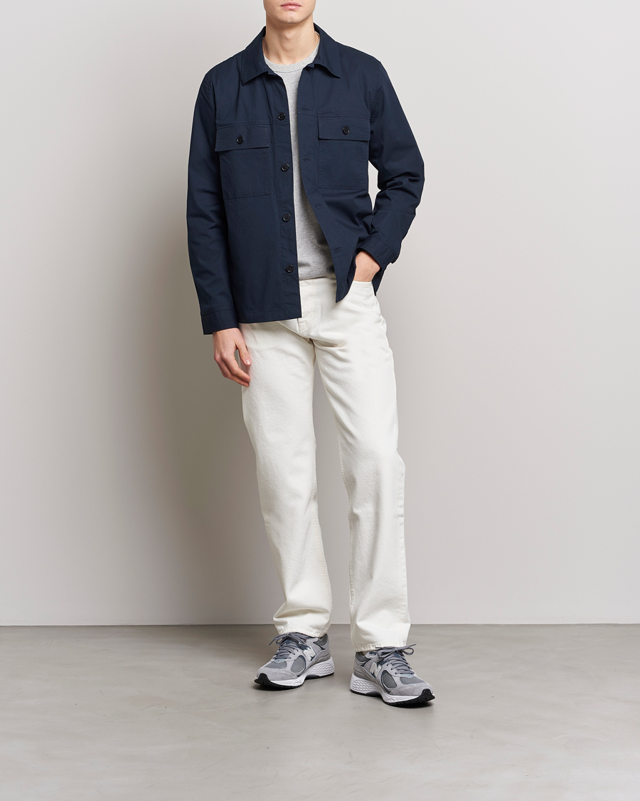 Heren | Overhemden | NN07 | Wilas Ripstop Overshirt Navy Blue