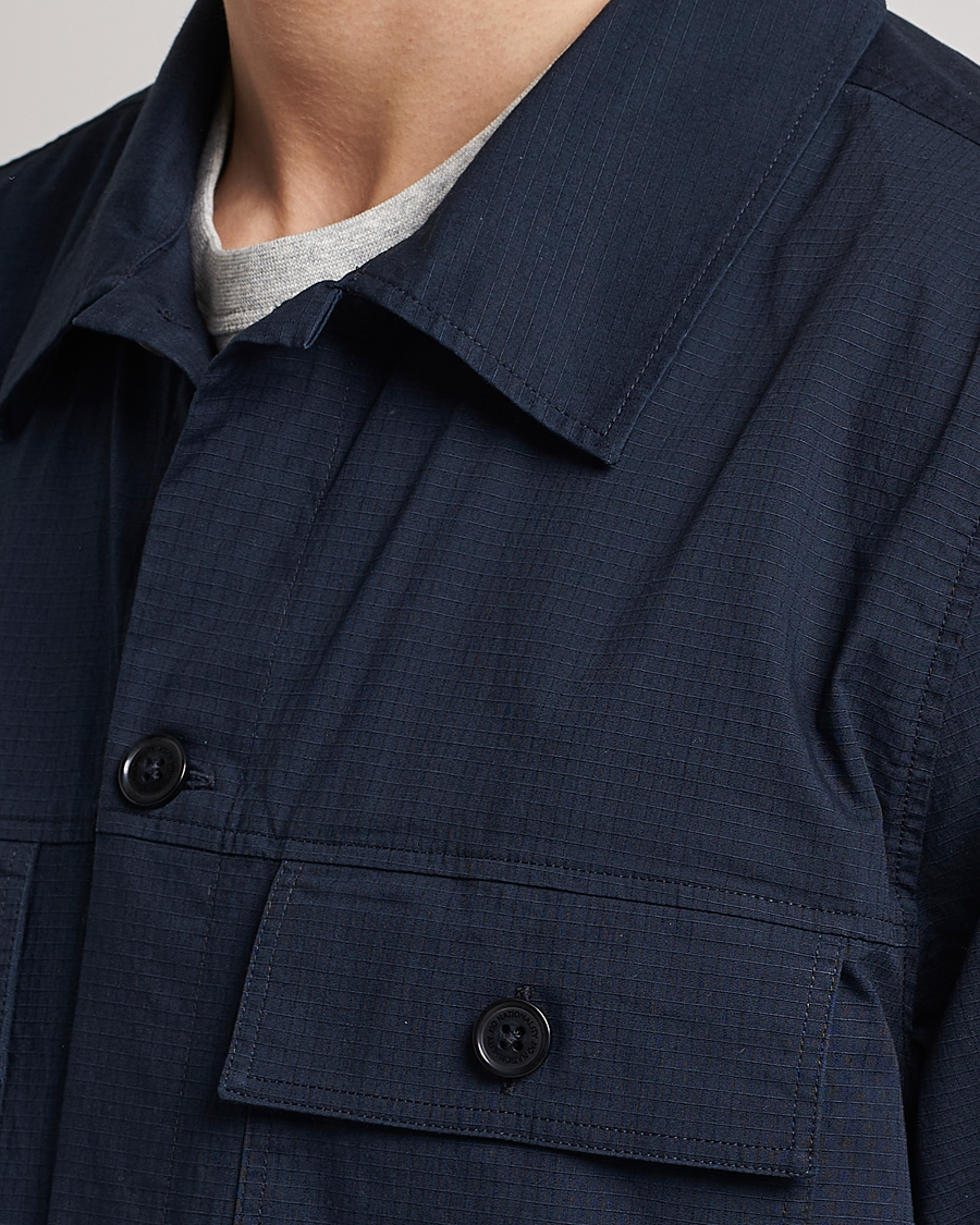 Heren | Overhemden | NN07 | Wilas Ripstop Overshirt Navy Blue