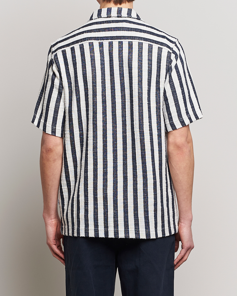 Heren | Overhemden | NN07 | Julio Striped Short Sleeve Shirt Navy/White