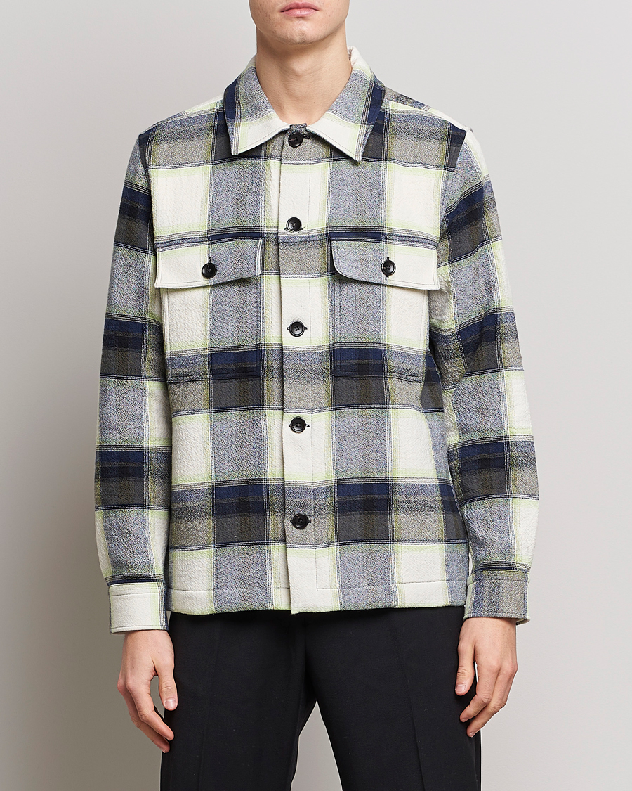 Heren | Overhemden | NN07 | Wilas Checked Pocket Overshirt Blue