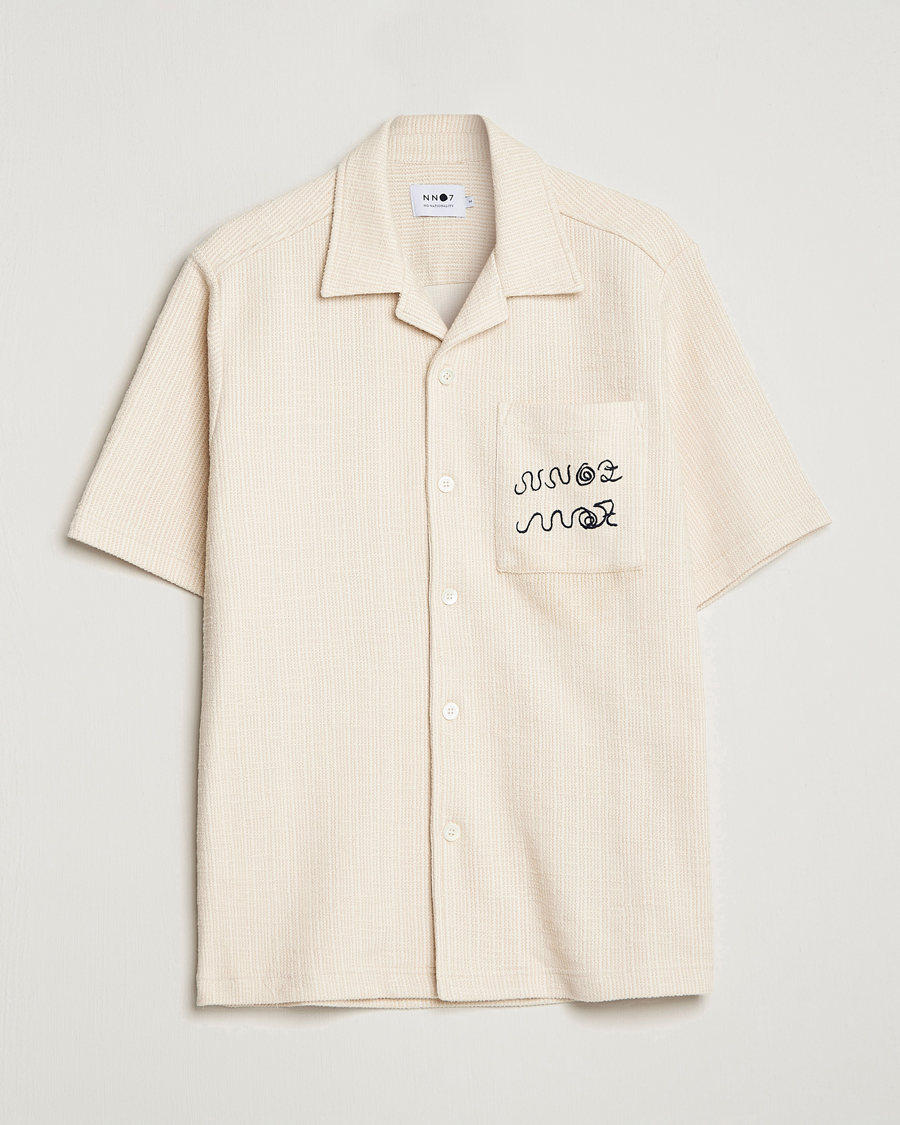 Heren | Overhemden | NN07 | Julio Knitted Structured Shirt Ecru