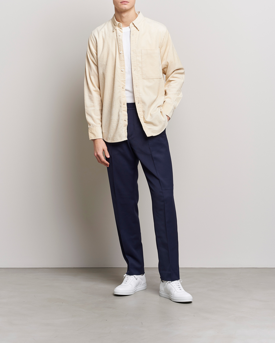 Heren | Overhemden | NN07 | Cohen Tencel Corduroy Shirt Ecru
