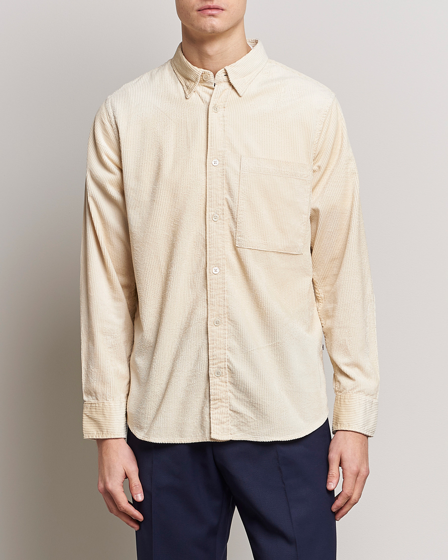 Heren | Overhemden | NN07 | Cohen Tencel Corduroy Shirt Ecru