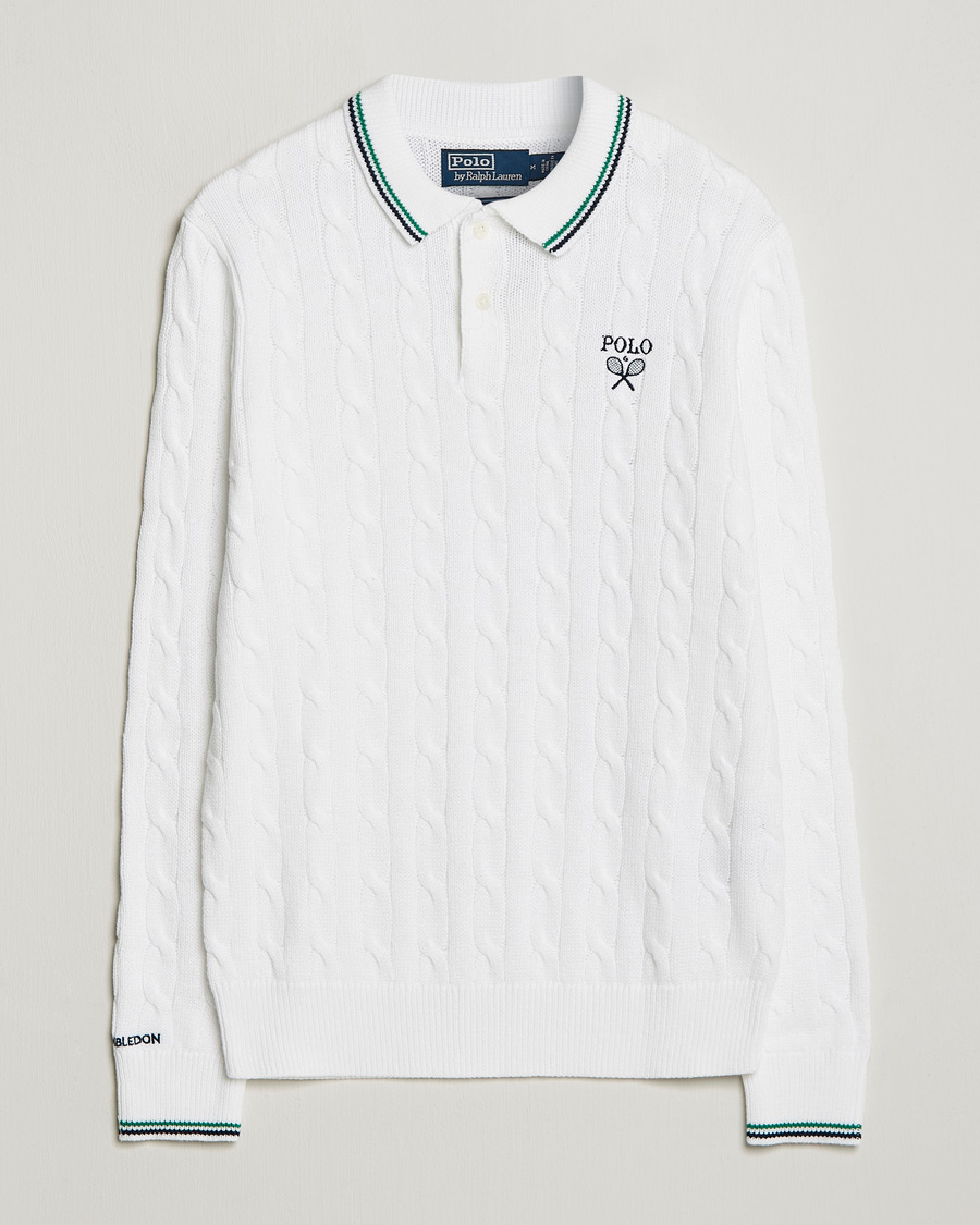 Heren | Truien | Polo Ralph Lauren | Cotton Cable Knitted Polo Ceramic White
