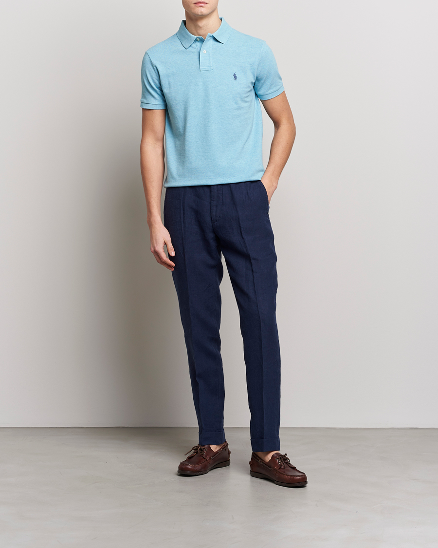Heren | Polo's | Polo Ralph Lauren | Custom Slim Fit Polo Watchhill Blue Heather