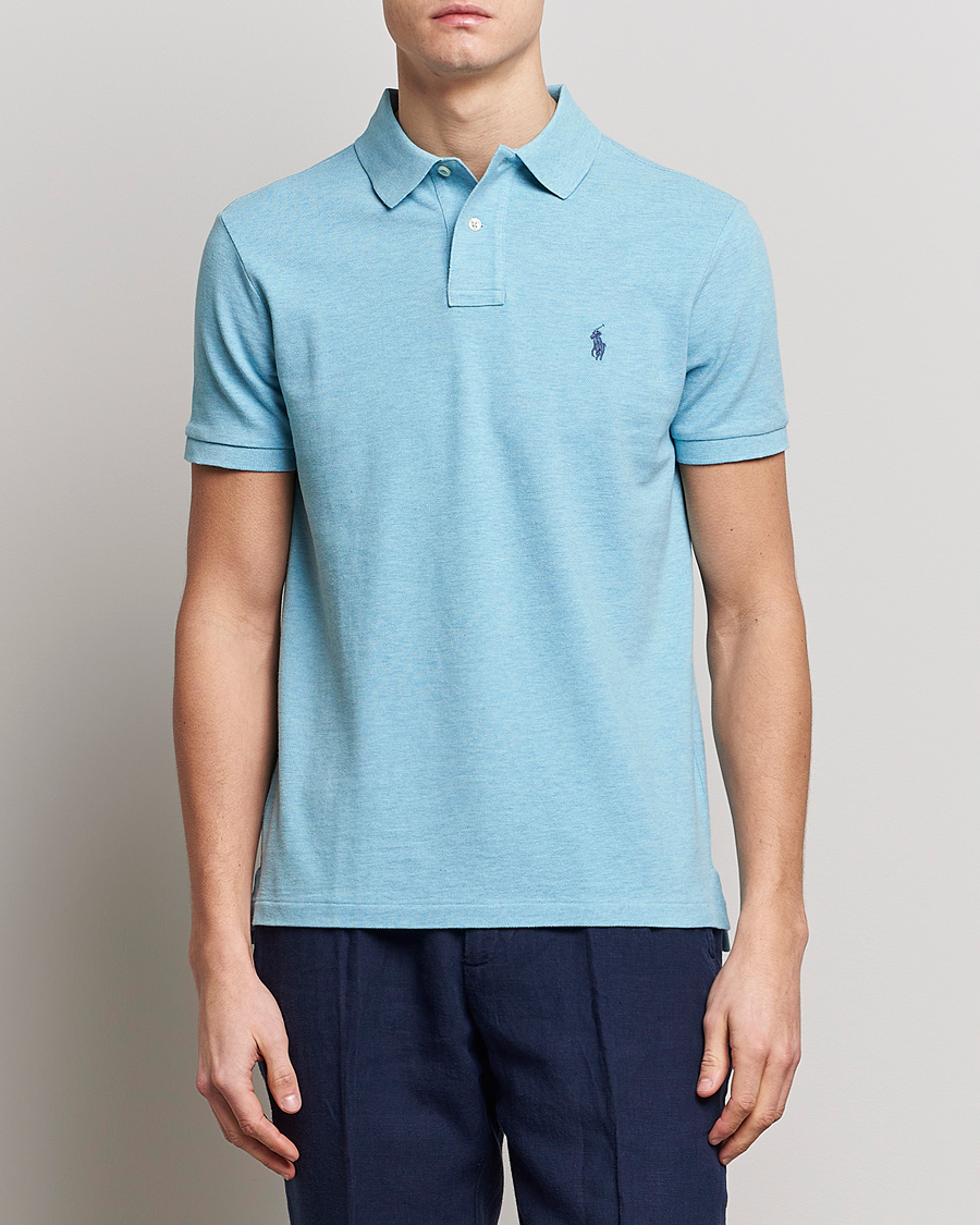 Heren | Polo's | Polo Ralph Lauren | Custom Slim Fit Polo Watchhill Blue Heather
