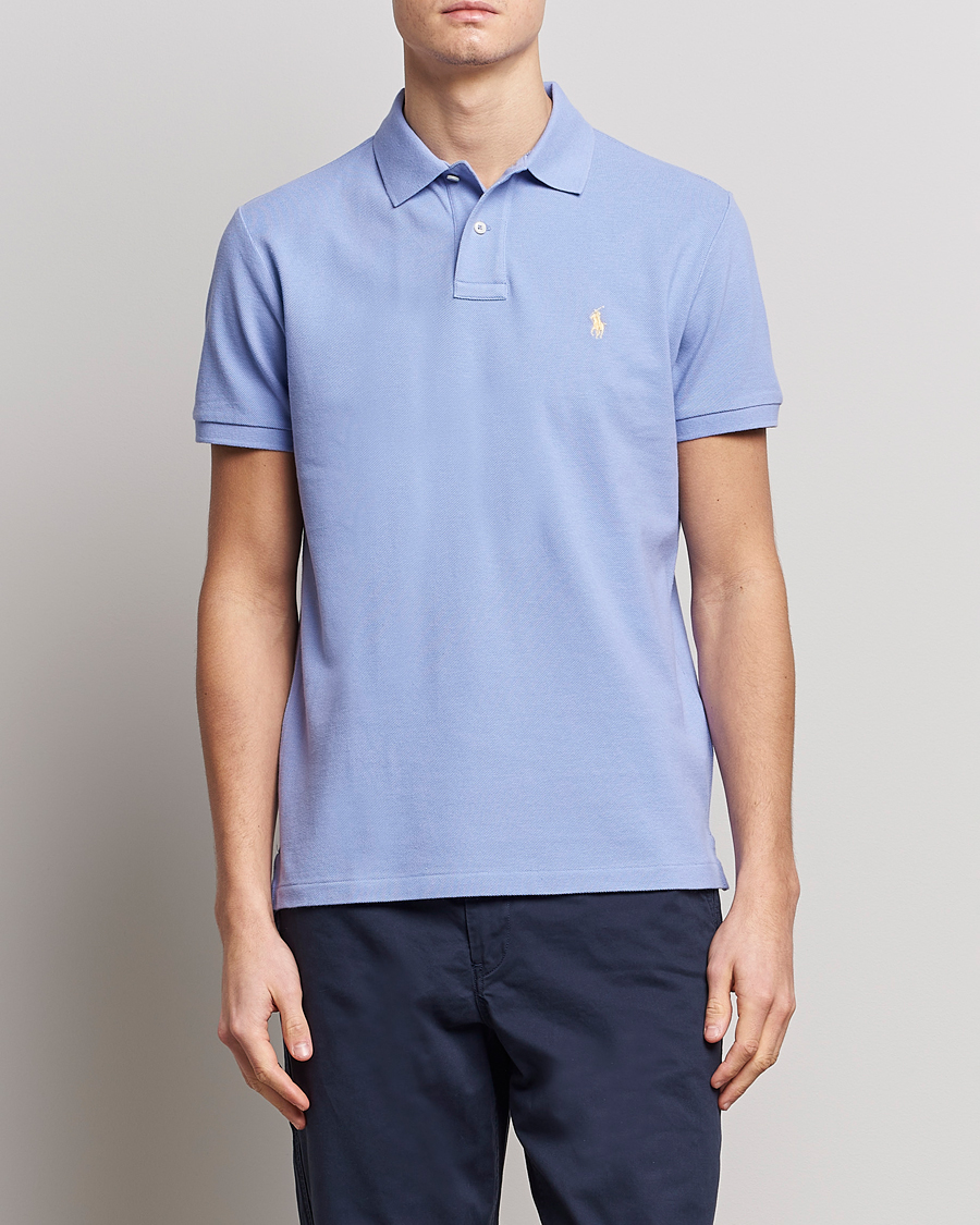 Heren | Poloshirts met korte mouwen | Polo Ralph Lauren | Custom Slim Fit Polo Lafayette Blue