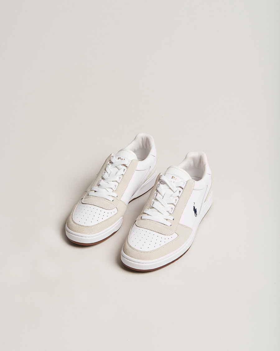 Heren | Witte sneakers | Polo Ralph Lauren | CRT Leather/Suede Sneaker White/Beige